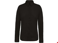 Kariban Damesblouse in popeline met lange mouwen