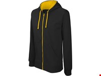 Kariban Herensweater met rits en capuchon in contrasterende kleur