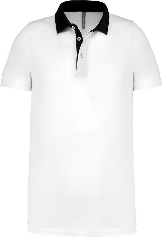 Kariban Tweekleurige herenpolo jersey