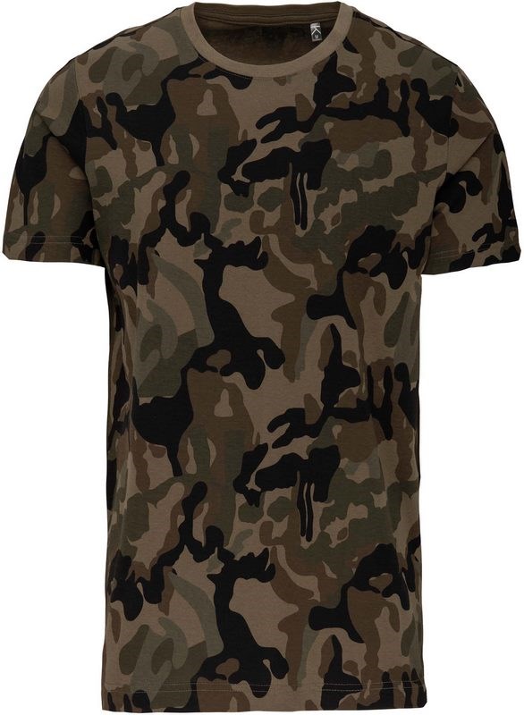Kariban T-shirt camo korte mouwen