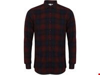 Skinni Fit Men's Brushed back Check Casual Shirt with Button-down Collar