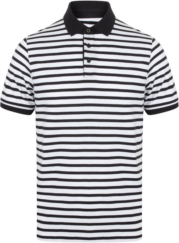 Front Row Striped jersey polo shirt