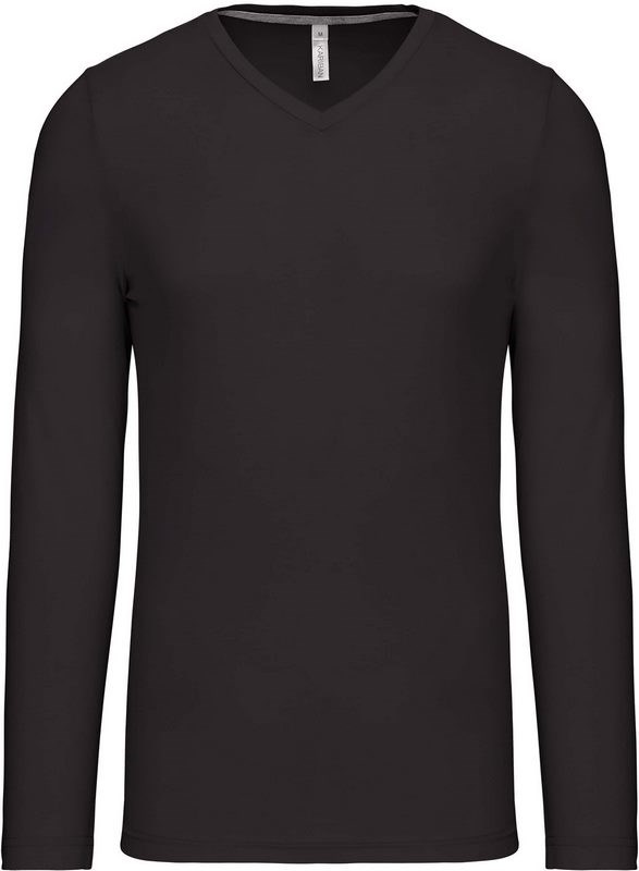 Kariban T-shirt V-hals lange mouwen