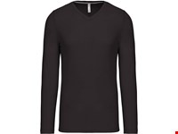 Kariban T-shirt V-hals lange mouwen