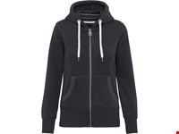 Kariban Vintage damessweater met rits en capuchon