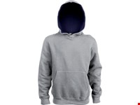 Kariban Kinder hooded sweater met gecontrasteerde capuchon