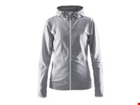 Craft - Leisure Full Zip Hood W Grey Melange/White/Grey Melange XS
