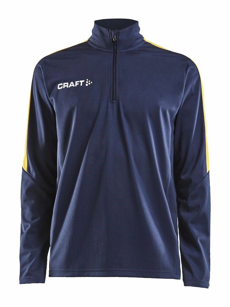 Craft - Progress Halfzip LS Tee M Navy/Sweden Yellow L
