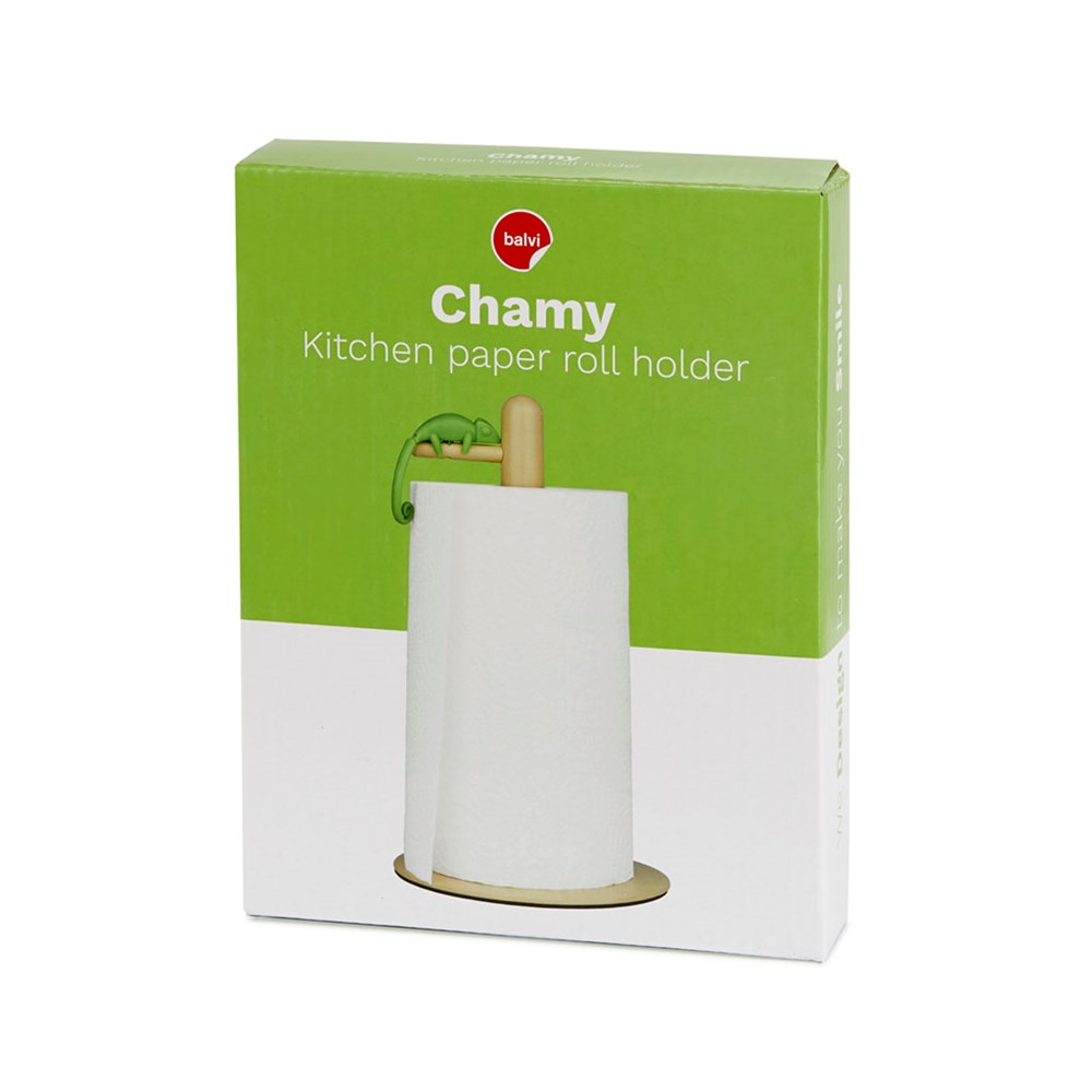 Keukenrolhouder,Chamy,beige/groen,metaal