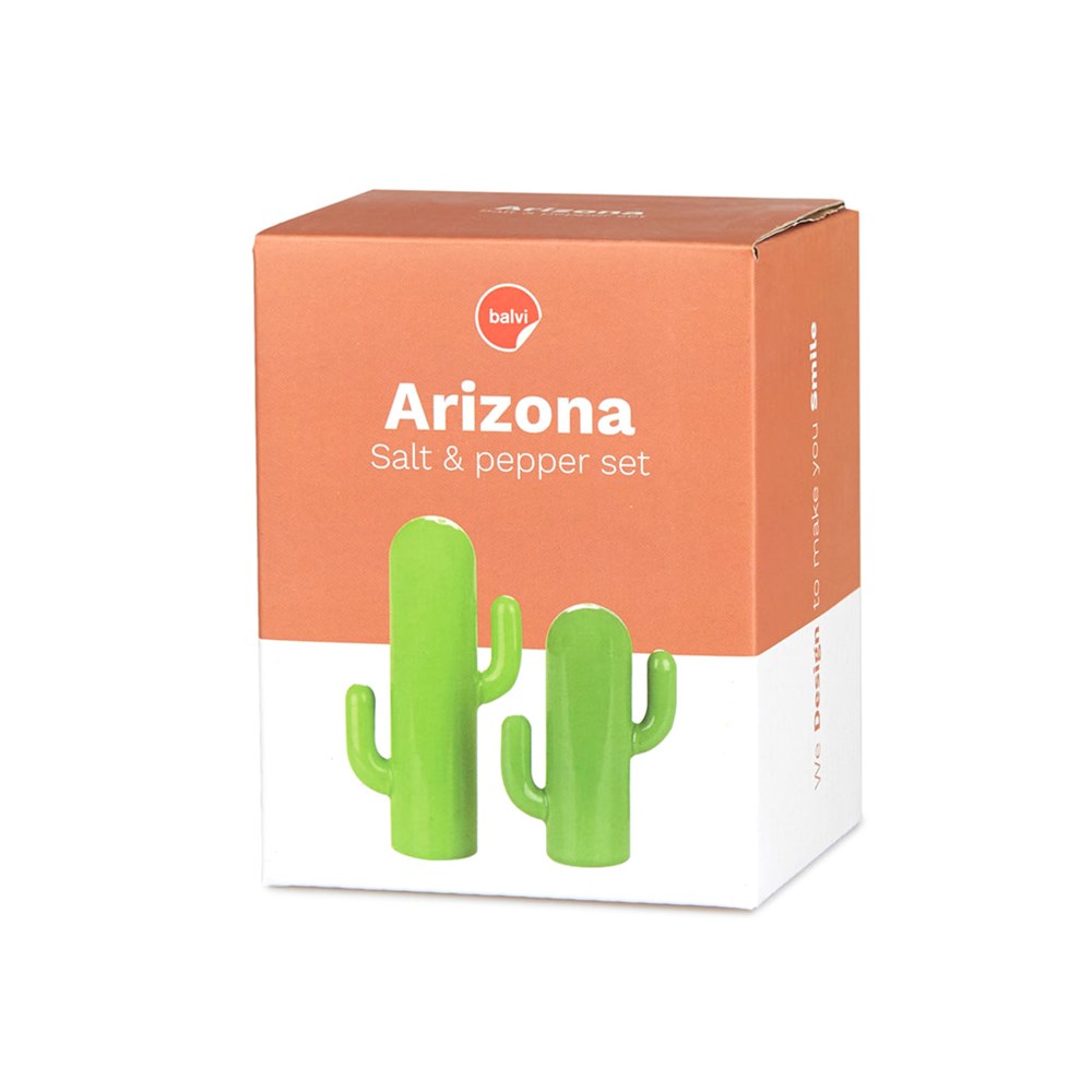 Zout-peperset,Cactus,groen,porselein