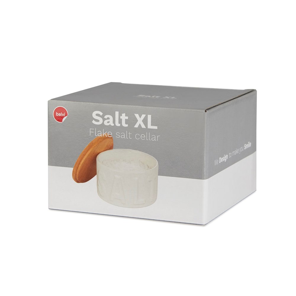 Zoutpotje,Salt XL,wit,bamboe/keramiek