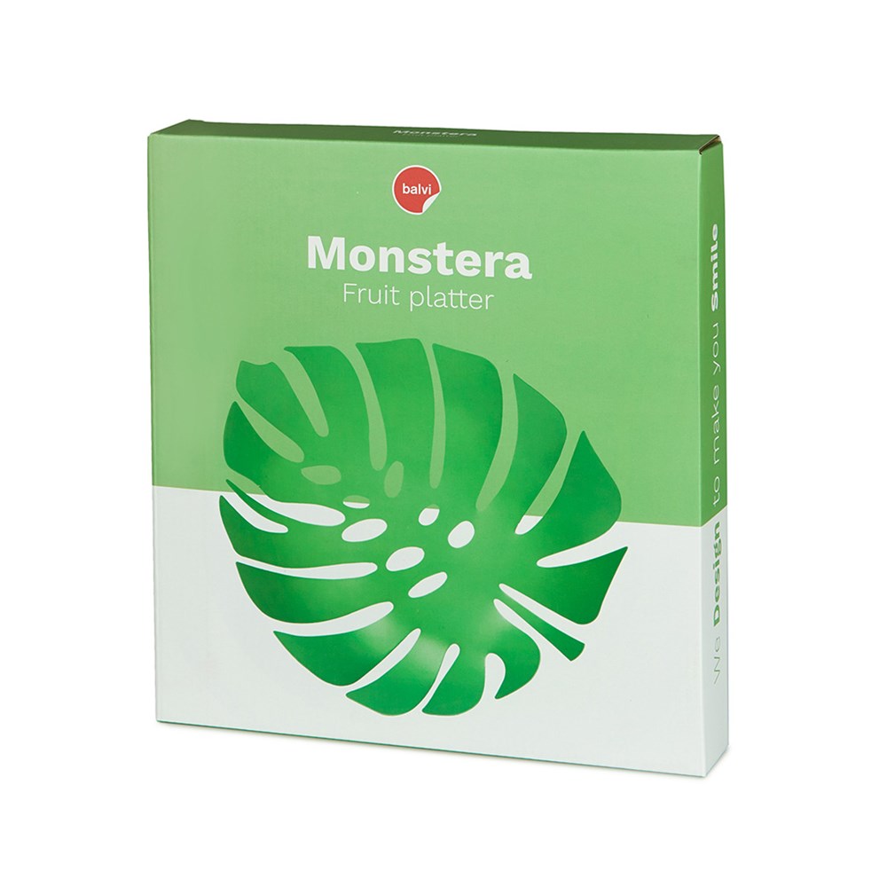 Fruitschaal,Monstera,groen,metaal,30 cm
