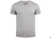 Clique - Basic-T V-neck Grijs-melange 3XL