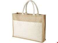 Mumbay jute draagtas met katoenen voorvak 18L