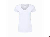 Wit Dames T-Shirt Iconic V-Neck