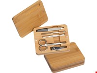 Manicureset in bamboe etui