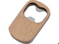Flesopener van metaal met bamboe ommanteling