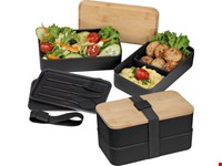 Dubbel-laags lunchbox van PP en bamboe
