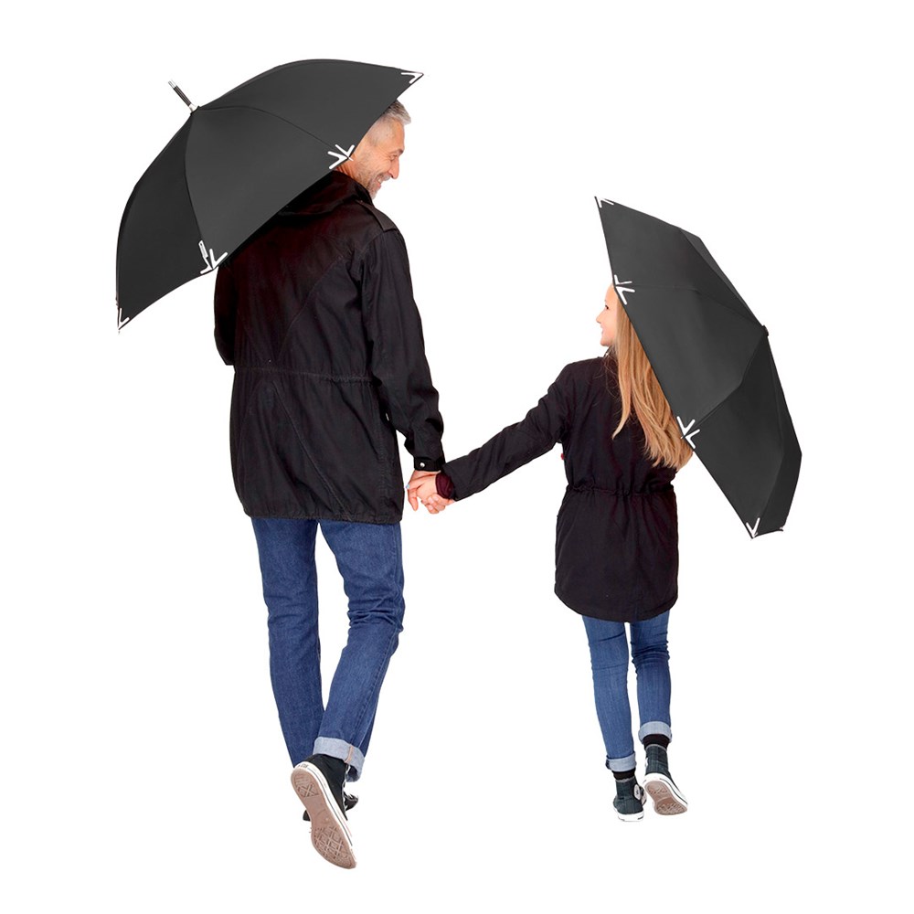 AC reguliere paraplu Safebrella® LED - zwart