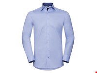Russell Collection - Men´s L/S Tailored Contrast Herringbone Shirt