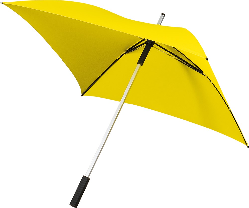 Falcone - Vierkante paraplu - Handopening - Windproof -  130 cm - Geel