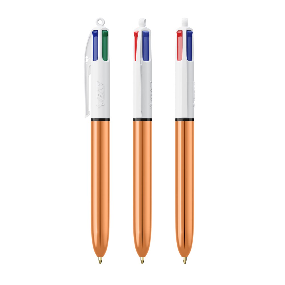 BIC® 4 Colours Shine balpen + Lanyard