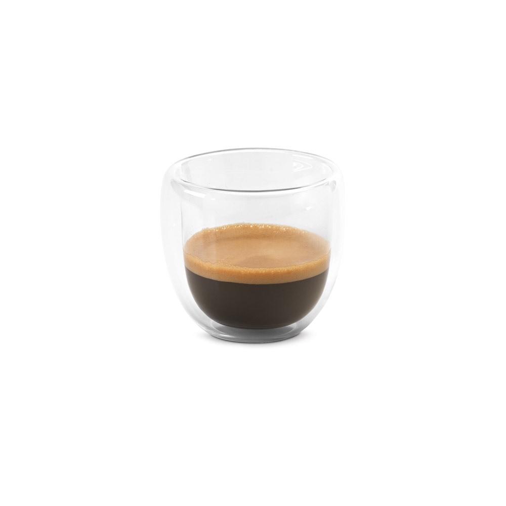 EXPRESSO. Isothermische koffie set van glas met 2 glaasjes