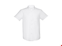 THC LONDON WH. Herenhemd met korte mouwen. Witte kleur