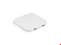 CAROLINE. Supersnelle 15W draadloze oplader met HUB 2 USB-A poorten in gerecycled ABS (100% rABS)