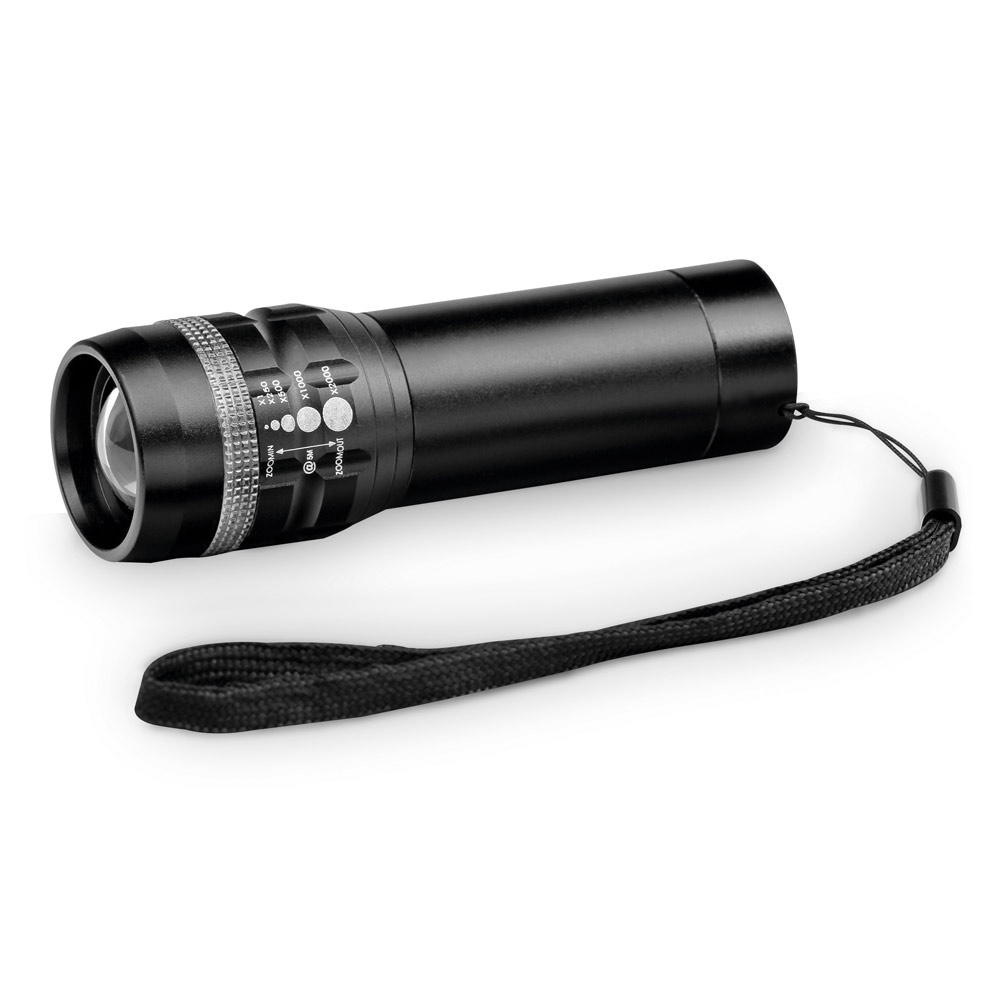 ZOOMIN. Aluminium zaklamp met zoomfunctie in 3 verschillende schijnstanden