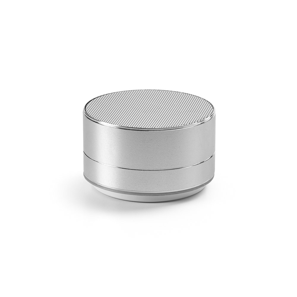 FLOREY. Draagbare 3W luidspreker met 3 uur autonomie in gerecycled aluminium (100% rAL) en gerecycled ABS (100% rABS)