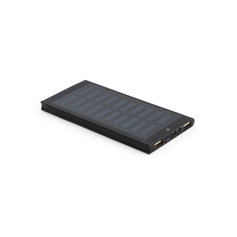 CLERK. 8'000 mAh powerbank met zonnepaneel van 100% gerecycled aluminium
